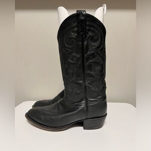 Tony Lama Mens #CZ820 Ol' Buck Black Leather Pull On Cowboy Western Boots US 9.5